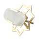 White Oval Golden Stone Dresser Knobs